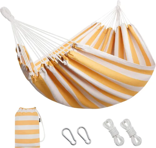 Miniatura 11 de Hamaca brasileña con correas para árboles, hamacas de lona, hamaca portátil con bolsa de transporte para patio trasero, porche, uso en exteriores e