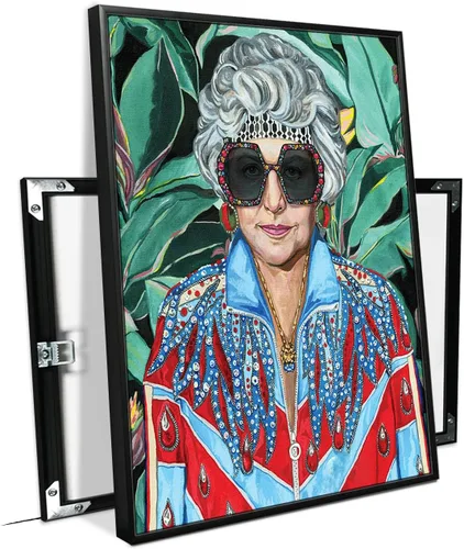 Miniatura 8 de Arte de pared de moda de los 80 con diseño dorado, póster para dormitorio de chicas, pintura en lienzo de chicas dorada, impresiones