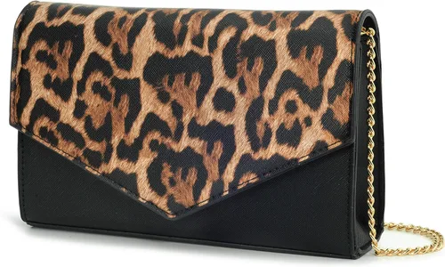 Miniatura 9 de HOXIS Bolso de hombro minimalista con cadena de embrague de noche para mujer, bolso de gamuza de cuero sintético