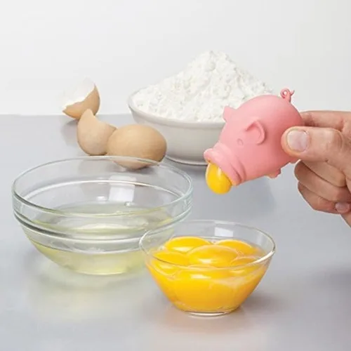 Miniatura 7 de Separador de huevos de silicona de cerdo, separadores de gel de yema de huevo de rana, separador de yema de huevo con succión (rana)