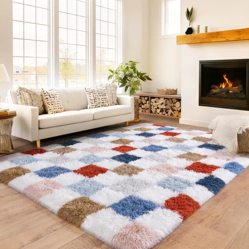 Miniatura 39 de Awaytail Alfombra Esponjosa Lavable 2x3 Pies, Pura Negra Alfombra para Silla de Escritorio Antideslizante, Alfombra Supersuave para Niños