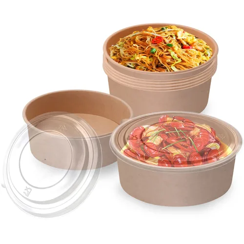 Miniatura 6 de TOPtoper Paquete de 50 cuencos de papel grandes de 25 onzas con tapas, cuencos desechables para servir sopas, suministros de fiesta a granel