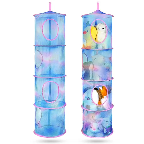 Miniatura 20 de Basumee Red para Animales de Peluche o Hamaca 2 Piezas Red de Almacenamiento de Juguetes Hamaca para Peluches Organizador de Malla Decoración