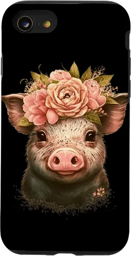Miniatura 18 de Pig with Leopard Headband Flower Cute Pig Lover Case for iPhone 17
