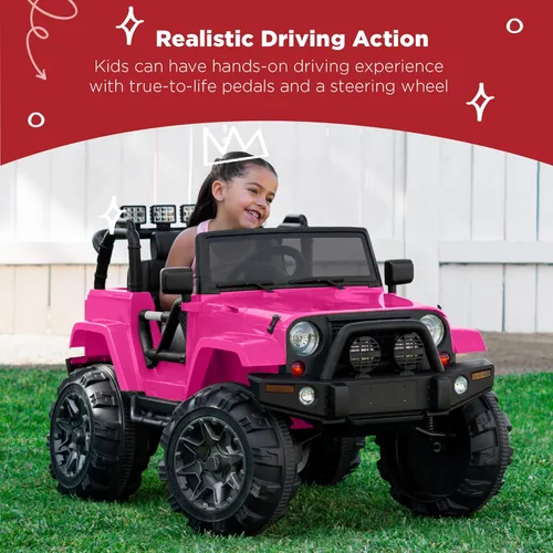 Miniatura 2 de Best Choice Products Camión de paseo para niños de 12 V, auto de juguete a batería con suspensión de resorte, control remoto, 3 velocidades, luces