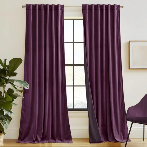 Miniatura 37 de RYB HOME - Cortinas de terciopelo beige, cortinas decorativas resistentes con pestaña trasera, cubierta de privacidad para oscurecer habitación