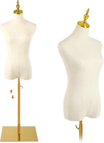 Miniatura 7 de Maniquí femenino, pantalones colgantes y faldas Maniquí de vestido con soporte, altura ajustable Torso para ropa, exhibición de joyas, costura, negro