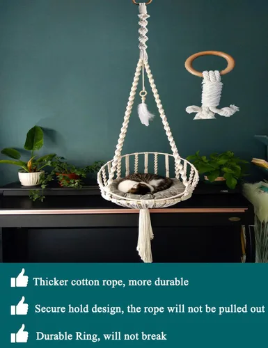 Miniatura 2 de Extensores colgantes de macramé para plantas colgantes (16 pulgadas, paquete de 6)