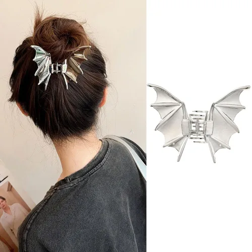 Miniatura 6 de Pinzas de pelo de mano de esqueleto de moda, grandes, sin arrugas, de metal, negro, punk, pasadores para mujeres y niñas, accesorios de peinado