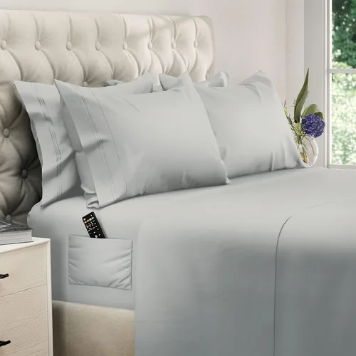 Miniatura 45 de DREAMCARE Juego de sábanas California King, 6 piezas, sábanas refrescantes para cama, sábanas Cal King de hasta 21 pulgadas de profundidad, 02