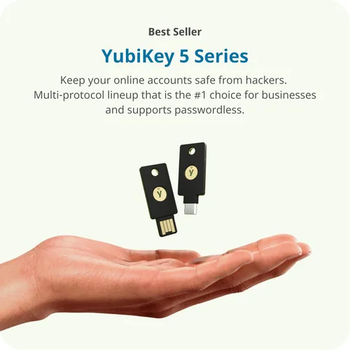Miniatura 3 de Yubico - YubiKey 5 NFC - Clave de seguridad de autenticación multifactor (MFA) y llave de acceso, Conéctese a través de USB-A o NFC, certificado