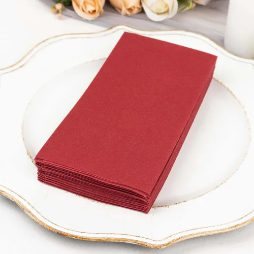 Miniatura 20 de Efavormart - Paquete de 20 servilletas de papel Airlaid suaves de lino de color burdeos, altamente absorbentes, desechables Borgoña