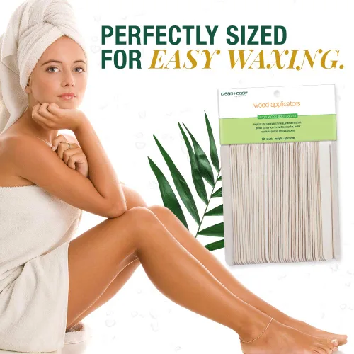 Miniatura 2 de Clean + Easy Aplicador de cera de madera grande – Varillas de cera para depilación en cuerpo, piernas, brazos, pecho y espalda – Espátula desechable