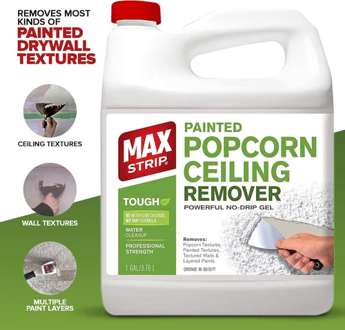 Miniatura 5 de Max Strip Removedor de techo de palomitas de maíz pintado de fuerza profesional, 1 galón, sin cloruro de metileno, sin NMP, potente fórmula de gel
