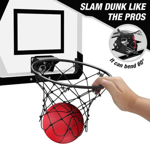 Miniatura 4 de HYES Juego de baloncesto para 2 jugadores, doble tiro sobre la puerta, mini aro de baloncesto para interiores con marcador, juguete de baloncesto