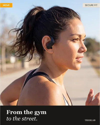 Miniatura 2 de TREBLAB X3 Pro - Auriculares inalámbricos para entrenamiento con ganchos cómodos, Bluetooth 5.3, graves potentes, aislamiento de ruido, 145 horas