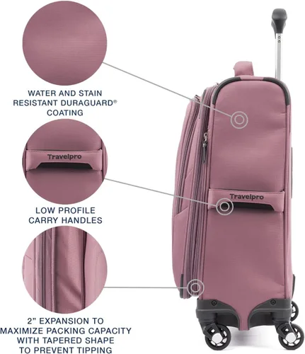 Miniatura 73 de Travelpro Maxlite 5 - Juego de 2 piezas de equipaje de mano de tela, expandibles con 4 ruedas giratorias, bolso blando para debajo del asiento, Negro