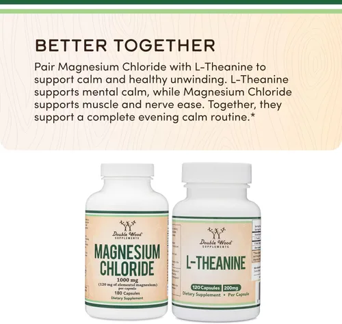 Miniatura 6 de Cloruro de Magnesio (Magnesium Chloride) - 180 cápsulas, 1,000 mg por porción, apoya la salud digestiva y ósea - Sin OMG y sin gluten de Double Wood