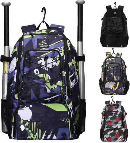 Bolsa para bate de béisbol y sóftbol para jóvenes | Adultos, mochila de equipo de béisbol con compartimento para zapatos, gancho para cerca,