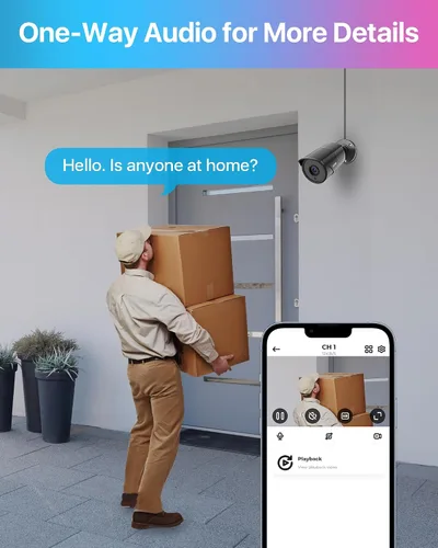 Miniatura 3 de ZOSI Paquete de 4 cámaras de seguridad para el hogar de 1080p con grabación de audio, micrófono integrado, 2MP 1920TVL HD-TVI Cámaras CCTV
