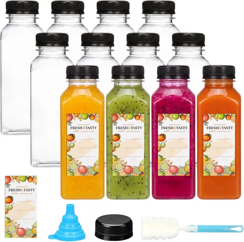 Miniatura 26 de TOMNK 12pcs 2oz Plastic Shot Juice Bottles with Caps, Reusable Clear Bulk Beverage Containers for Ginger Shot, Juice, Milk and Other Beverages