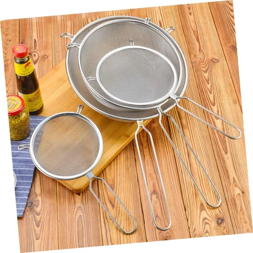 Miniatura 8 de Cuchara para servir alimentos, coladores finos de cocina, tamiz de harina, tamiz para hornear, colador de malla, colador de té, cuchara para freír