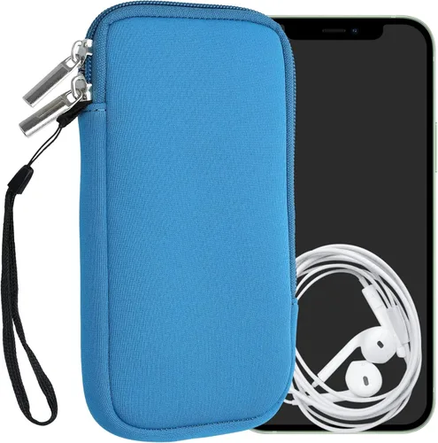 Miniatura 50 de kwmobile Funda universal para teléfono tamaño XS - 3,5/4 pulgadas - Funda de neopreno para teléfono inteligente con cremallera - Funda impermeable