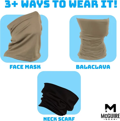 Miniatura 3 de M MCGUIRE GEAR Polaina para el cuello, bufandamáscara, suave y transpirable, poliéster y elastano, resistente al viento y al polvo