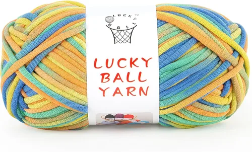 Miniatura 21 de LUCKY BALL Hilo para ganchillo, 3.53 oz/109 yardas, 70% algodón, 30% nailon, #5, hilo de tubo voluminoso para tejer, para bolsos, sombreros