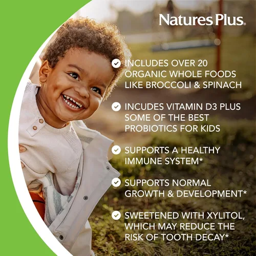 Miniatura 4 de NaturesPlus Animal Parade Gold Multivitamínico Infantil - Surtido de sabores de cereza, naranja y uva - 120 tabletas masticables en forma de animal