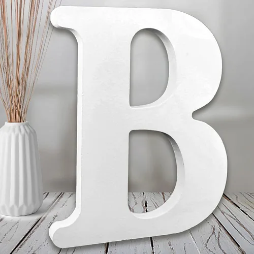 Miniatura 24 de AOCEAN MAGA Letras de madera blanca de 8 pulgadas, letras de madera sin terminar para pared, letras decorativas de pie en rodajas, decoración