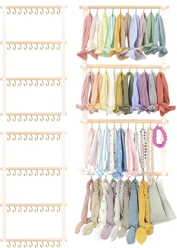 Miniatura 12 de POVETIRE Soporte para diadema organizador de bandas para la cabeza para niñas, diademas de bebé, accesorios para el cabello, organizador