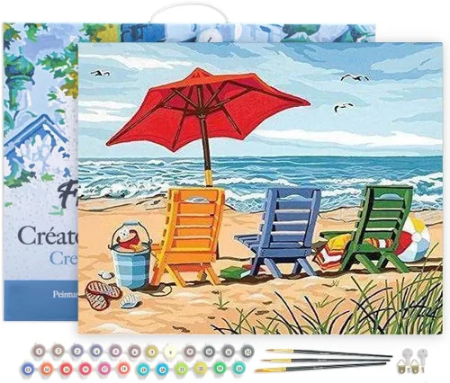 Miniatura 133 de Figured'Art - Juego de pintura por números, lienzo enrollado sin marco, para manualidades, para adultos, 16 x 20 pulgadas, jarrón de peonías