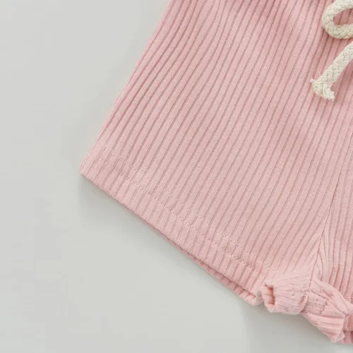 Miniatura 6 de iddolaka Conjunto de dos piezas de algodón con un hombro y pantalones cortos de color sólido, ropa casual de verano