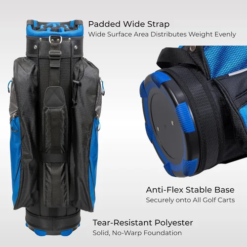 Miniatura 5 de Bolsa para carrito de golf Bolsa de golf A181 ligera 14 divisores de longitud completa Correas de hombro Múltiples bolsillos