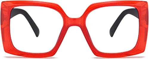 Miniatura 2 de Retro Square Gafas de Lectura con Bloqueo de Luz Azul para Mujeres y Hombres, Tamaño Grande, Anti Reflejo, Anti UV... (rojo/negro, 1.5)