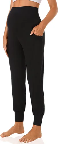 Miniatura 4 de V VOCNI Pantalones de maternidad para mujer, ropa deportiva de maternidad, pantalones deportivos elásticos sobre el vientre, pantalones de embarazo