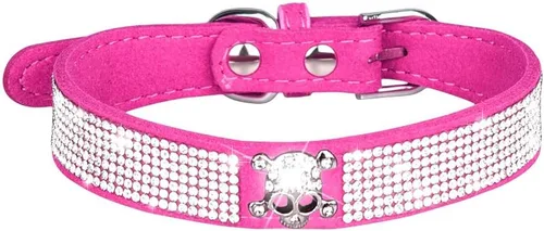 Miniatura 23 de Lindo collar para perro con diamantes de imitación brillantes, elegante collar de cristal diamante con purpurina bonita joya suave collares