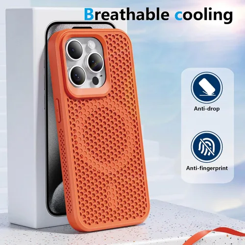 Miniatura 4 de Funda para iPhone 17 Pro Max, [compatible con MagSafe] doble capa de disipación de calor de panal de abeja, funda protectora transpirable y a prueba