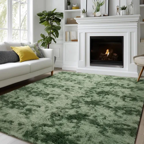 Miniatura 10 de Andency Alfombras suaves color burdeos para sala de estar, dormitorio, 5 x 8 pies, alfombra de noche lanuda esponjosa, antideslizante, alfombra