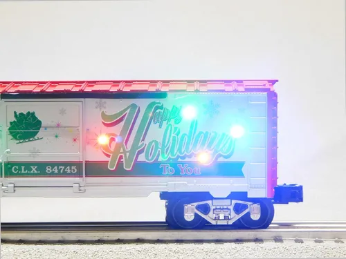 Miniatura 4 de Lionell Navidad Luz Express Happy Holidays Sonidos Boxcar O Gauge Modelo Ferrocarril Tren