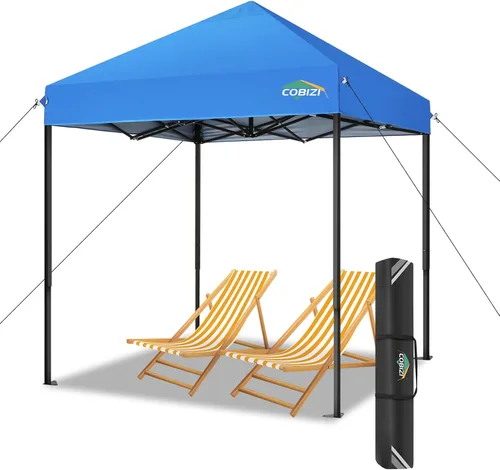 Miniatura 156 de COBIZI Tienda de campaña desplegable de 6.6 x 6.6 pies, toldo resistente, fácil de instalar, impermeable, para exteriores, fiestas, playa, jardín