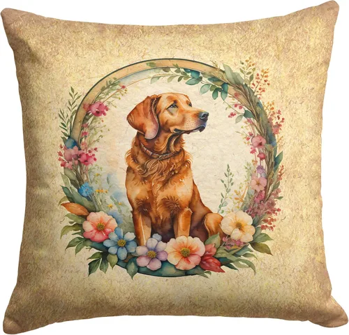 Miniatura 278 de Caroline's Treasures DAC2072PW1414 Affenpinscher and Flowers - Almohada decorativa de tela, lavable a máquina, para interiores y exteriores