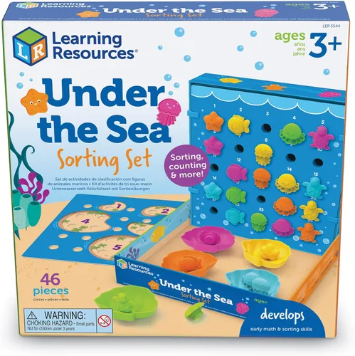 Miniatura 6 de Learning Resources Under the Sea Sorting Set - 44 piezas, actividades para niños de 3 años en adelante, juego de juguetes educativos, juguetes