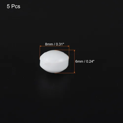 Miniatura 2 de MECCANIXITY Agitador magnético mezclador barra de agitación 8 mm (0.31 ") x6mm forma de oliva PTFE imán de revestimiento blanco para laboratorio 5
