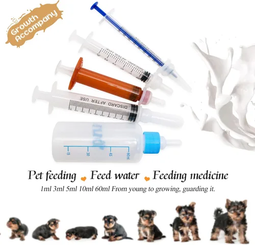 Miniatura 2 de Biberones de alimentación para cachorros y gatitos para lactancia, recién nacidos, perros, gatos, conejos, con kit de alimentador de pezones