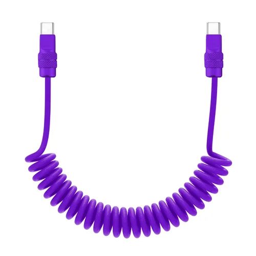 Miniatura 15 de chubbycable Curly Chubby - Cable de carga rápida USB C en espiral de 240 W, cable de carga retráctil trenzado duradero para automóvil compatible