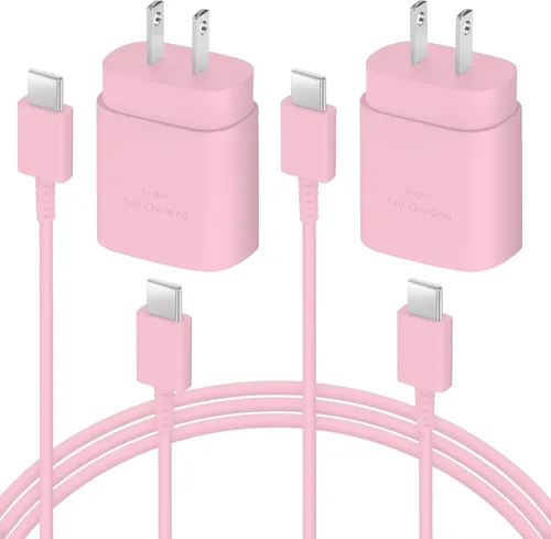 Miniatura 11 de AISNI Cargador USB C, paquete de 2 cargadores tipo C de 25 W, carga rápida con cable de carga USBC de 6 pies, carga de teléfono Android para Galaxy