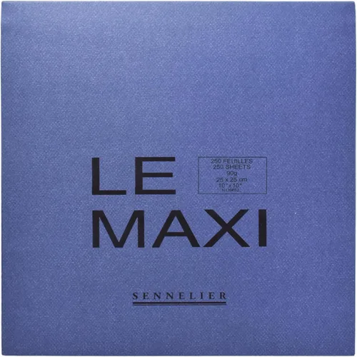 SENNELIER Bloc de dibujo maxi, blanco, 10-x 10 pulgadas