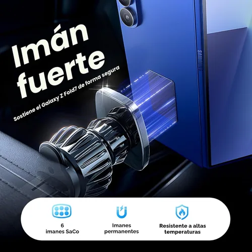 Miniatura 4 de LISEN Soporte magnético para teléfono para automóvil, soporte magnético para teléfono con clip mejorado y 6 imanes fuertes, imán magnético de Negro